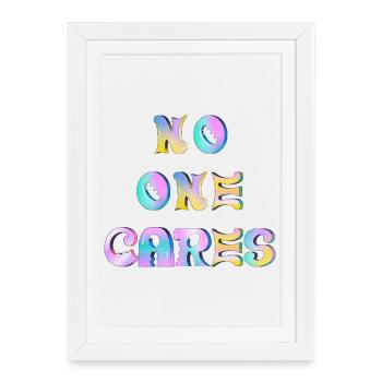 No one cares - Affiche encadrée (27 × 37 cm) - blanc - Devant
