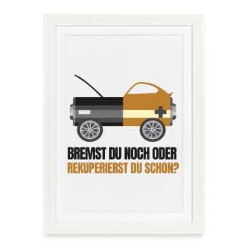 E-Autofahrer - Gerahmtes Poster (27 × 37 cm) - Weiß - Vorne