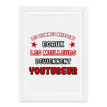 Meilleur youtubeur humour - Affiche encadrée (27 × 37 cm) - blanc - Devant