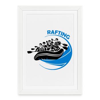Rafting - Affiche encadrée (27 × 37 cm) - blanc - Devant