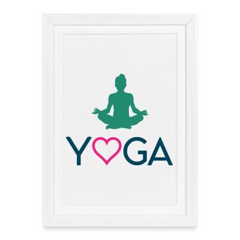 Yoga - Affiche encadrée (27 × 37 cm) - blanc - Devant