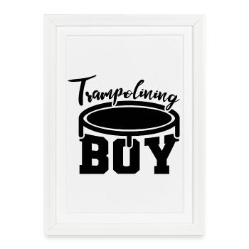 Drôle de pull trampoline - Affiche encadrée (27 × 37 cm) - blanc - Devant
