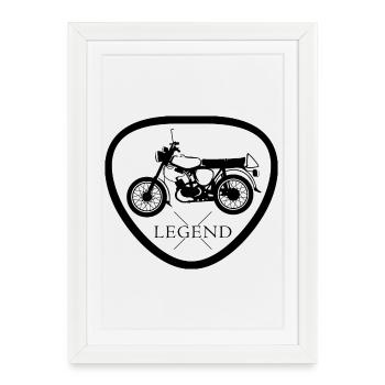 Légende Simson S50 S51 Symbole DDR Nostalgie icône - Affiche encadrée (27 × 37 cm) - blanc - Devant