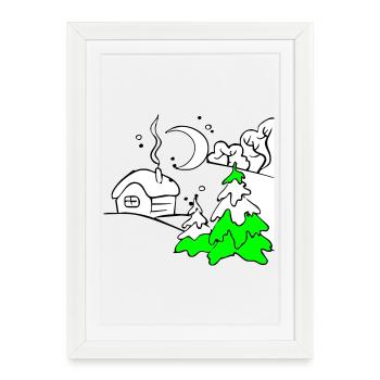 Winter - Framed poster (27 × 37 cm) - white - Front
