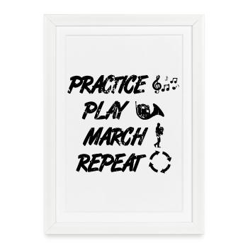 French horn player routine - Framed poster (27 × 37 cm) - white - Front