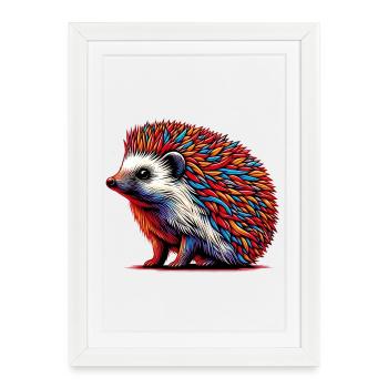 Hedgehog - Framed poster (27 × 37 cm) - white - Front