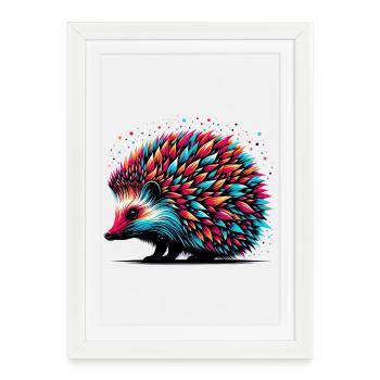 Hedgehog - Framed poster (27 × 37 cm) - white - Front