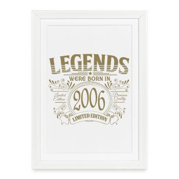 Anniversaire 2006 Vintage Legends Premium - Affiche encadrée (27 × 37 cm) - blanc - Devant