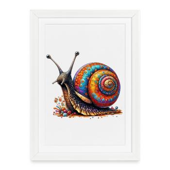 Escargot - Affiche encadrée (27 × 37 cm) - blanc - Devant