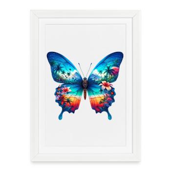 Butterfly - Framed poster (27 × 37 cm) - white - Front