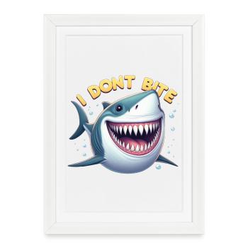 I don't bite... real! - Framed poster (27 × 37 cm) - white - Front