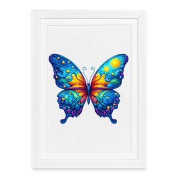 Papillon Van Gogh - Affiche encadrée (27 × 37 cm) - blanc - Devant
