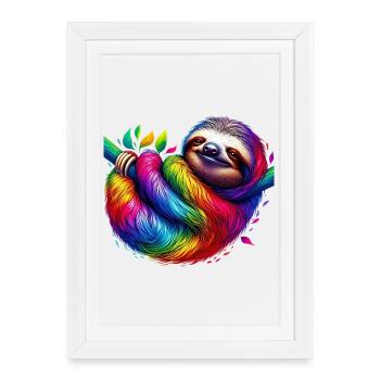 Sloth - Framed poster (27 × 37 cm) - white - Front