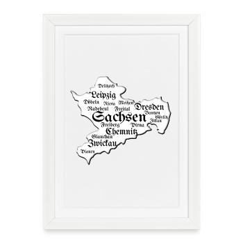 Saxony Dresden Leipzig Chemnitz Places - Framed poster (27 × 37 cm) - white - Front