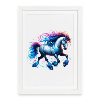 Cheval - Affiche encadrée (27 × 37 cm) - blanc - Devant