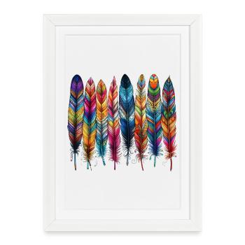 Feathers - Framed poster (27 × 37 cm) - white - Front