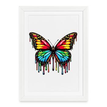 Papillon - Affiche encadrée (27 × 37 cm) - blanc - Devant