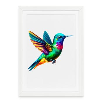 Colibri - Affiche encadrée (27 × 37 cm) - blanc - Devant