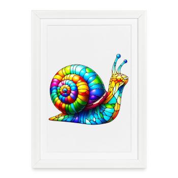 Schnecke - Gerahmtes Poster (27 × 37 cm) - Weiß - Vorne
