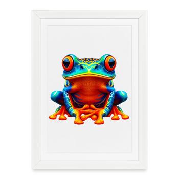 Grenouille - Affiche encadrée (27 × 37 cm) - blanc - Devant