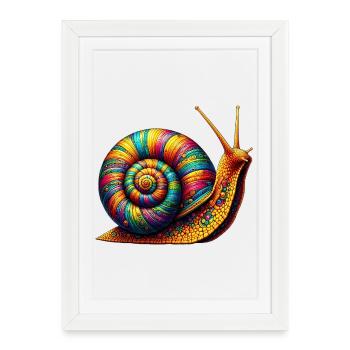 Escargot - Affiche encadrée (27 × 37 cm) - blanc - Devant