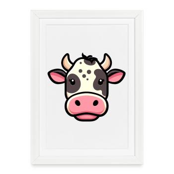 Cow - Framed poster (27 × 37 cm) - white - Front