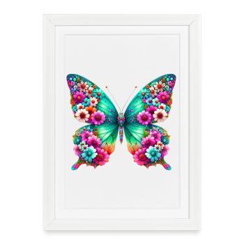 Papillon - Affiche encadrée (27 × 37 cm) - blanc - Devant