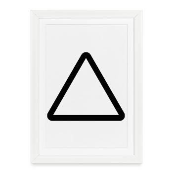 Baustelle, Warnschild Vorlage, Danger Warning - Gerahmtes Poster (27 × 37 cm) - Weiß - Vorne