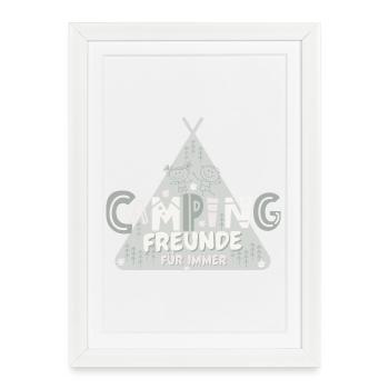 Amis de camping pour toujours. Meilleurs amis de camping - Affiche encadrée (27 × 37 cm) - blanc - Devant
