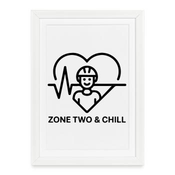 Zone Two & Chill Cyclist Heart - Framed poster (27 × 37 cm) - white - Front