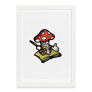 Champignon Mage - Affiche encadrée (27 × 37 cm) - blanc - Devant