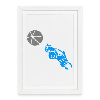 Design de Moto Sportive avec Ballon de Basketball - Affiche encadrée (27 × 37 cm) - blanc - Devant