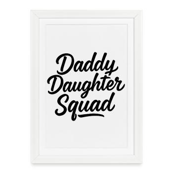 Papa Fille Squad Assorti Père Fille - Affiche encadrée (27 × 37 cm) - blanc - Devant