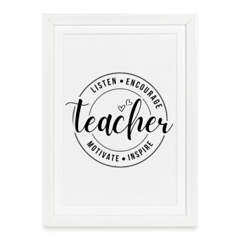Teacher Appreciation Circular Badge - Framed poster (27 × 37 cm) - white - Front