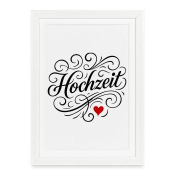 Coeur de mariage - Affiche encadrée (27 × 37 cm) - blanc - Devant