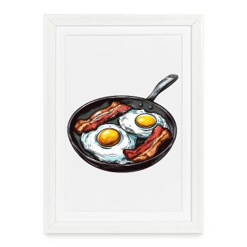 Kitchen Magic Breakfast Motif - Framed poster (27 × 37 cm) - white - Front