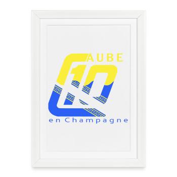 Logo 10 Aube - Affiche encadrée (27 × 37 cm) - blanc - Devant