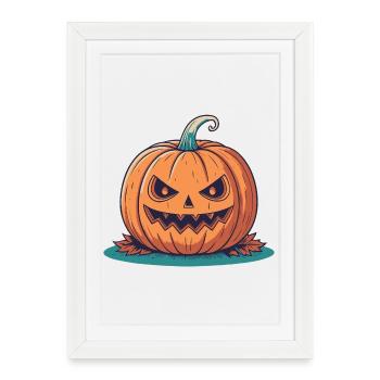 Citrouille cartoon - Affiche encadrée (27 × 37 cm) - blanc - Devant