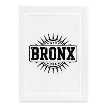 Bronx - New York Souvenir Design - Affiche encadrée (27 × 37 cm) - blanc - Devant