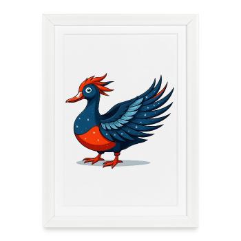 Aigle bleu étoilé ailé - Affiche encadrée (27 × 37 cm) - blanc - Devant