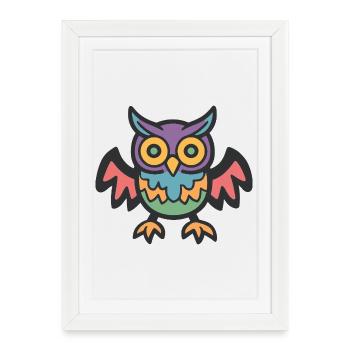 Hibou Halloween Zombie - Affiche encadrée (27 × 37 cm) - blanc - Devant