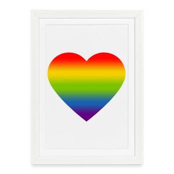 Rainbow_heart - Affiche encadrée (27 × 37 cm) - blanc - Devant
