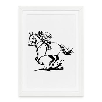 Chevaux T-shirt Cadeau Cavalier - Affiche encadrée (27 × 37 cm) - blanc - Devant