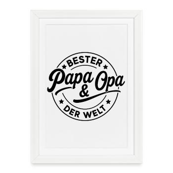 Best Dad And Grandpa In The World Grandpa Father's Day Retro - Framed poster (27 × 37 cm) - white - Front