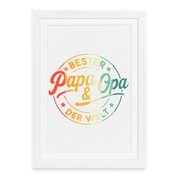 Grand-père Papa Meilleurs Mots de Grand-père Anniversaire Fête des Pères - Affiche encadrée (27 × 37 cm) - blanc - Devant