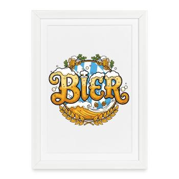 Bière, bière, consommation - Affiche encadrée (27 × 37 cm) - blanc - Devant