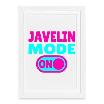 Mode Javelot ACTIVÉ - Lancer de Javelot - Affiche encadrée (27 × 37 cm) - blanc - Devant
