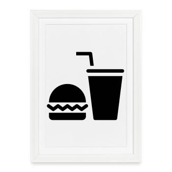 Fast food, burgers, food trucks - Framed poster (27 × 37 cm) - white - Front