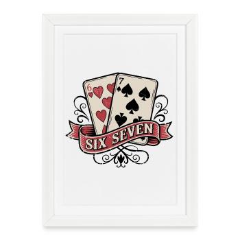 Cartes SIx Seven - Affiche encadrée (27 × 37 cm) - blanc - Devant