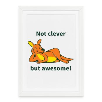 Kangourou avec une phrase espiègle - Affiche encadrée (27 × 37 cm) - blanc - Devant